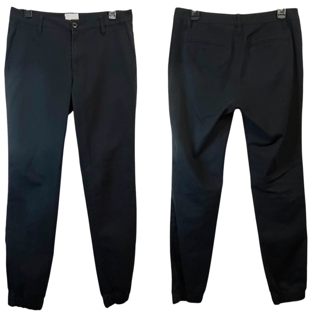 Elwood Men’s Elastic Cuff Black Casual Cotton Chino Pants SZ 30